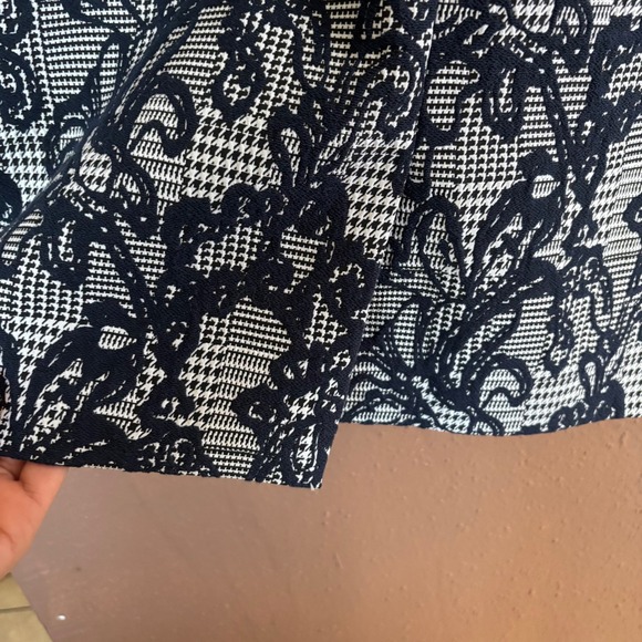 Brooks Brothers Navy White Houndstooth Floral Jacquard Sheath Dress 6 NWT $198 - Picture 5 of 10